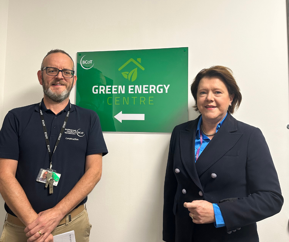 Maria Miller MP and Steve Guilder at the Green Energy Centre at BCoT